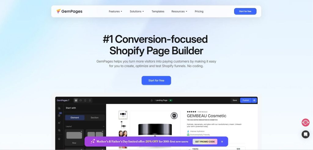 GemPages Shopify Page Builder App