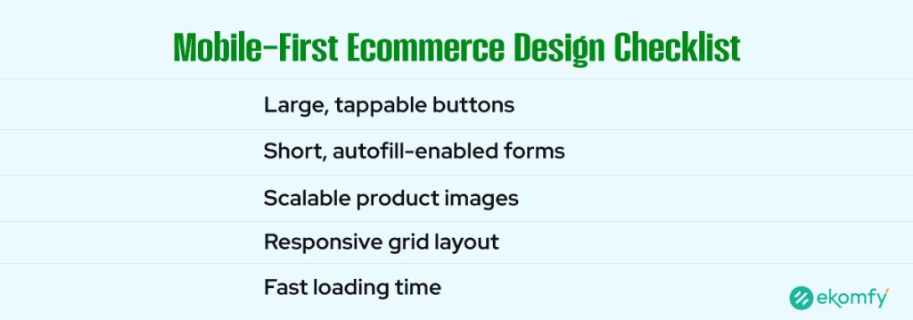 Mobile First Ecommerce Design Checklist